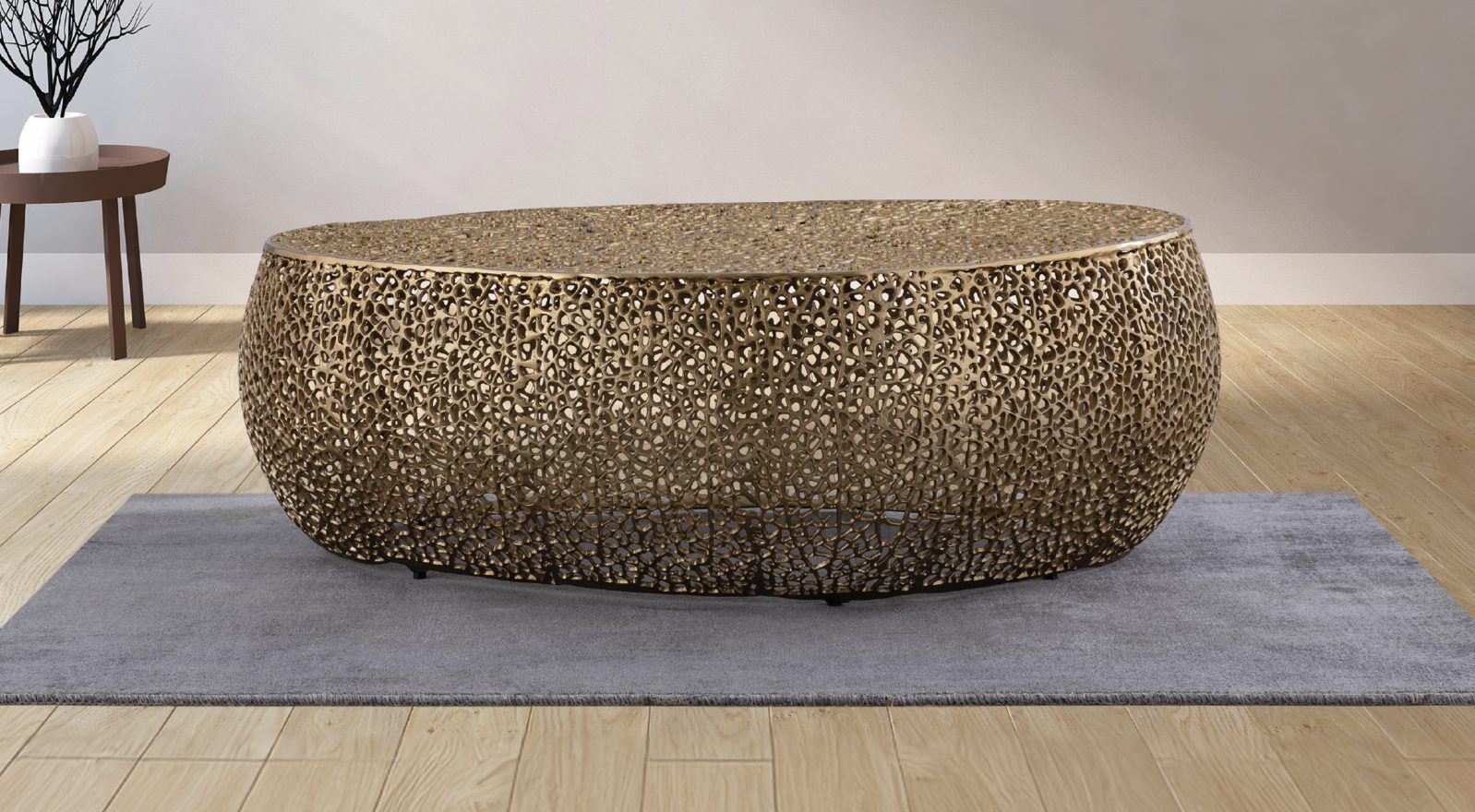 50- Oval Gold — Coffee Table | Gateway Furniture