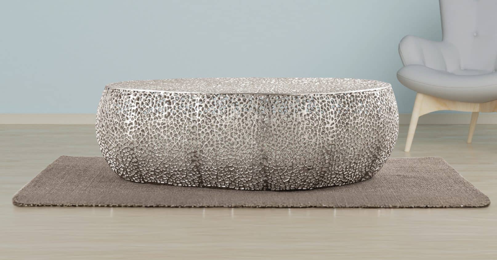 50- Oval Silver — Coffee Table | Gateway Furniture