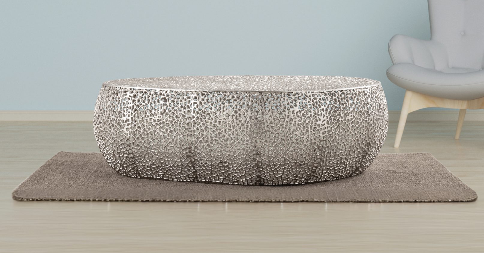 50- Oval Silver — Coffee Table | Gateway Furniture