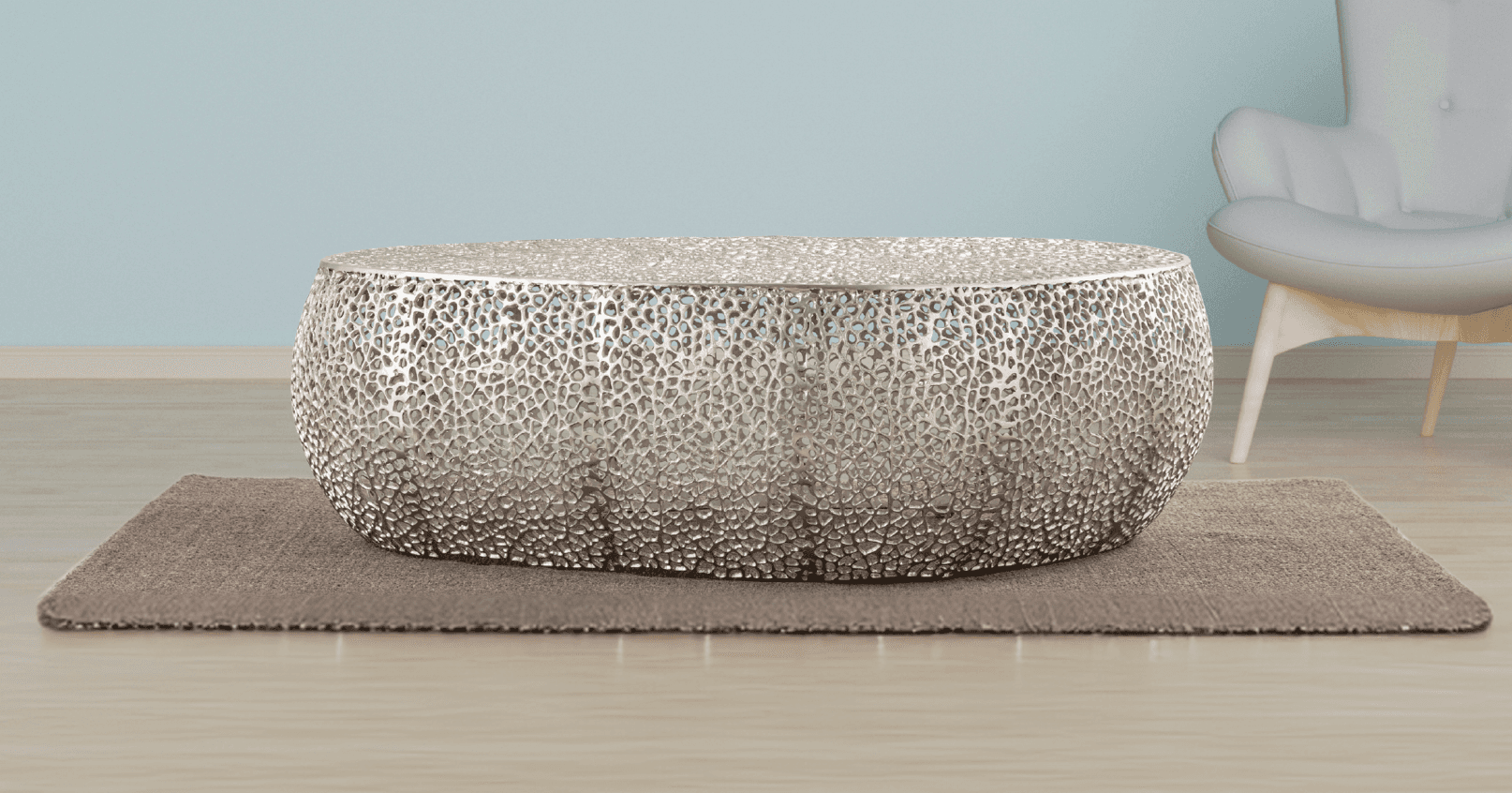 50- Oval Silver — Coffee Table | Gateway Furniture