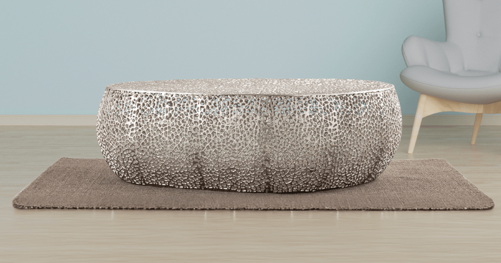 50- Oval Silver — Coffee Table | Gateway Furniture