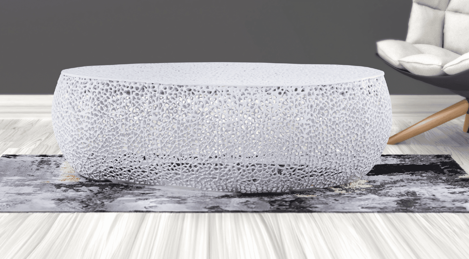 50- Oval White — Coffee Table | Gateway Furniture