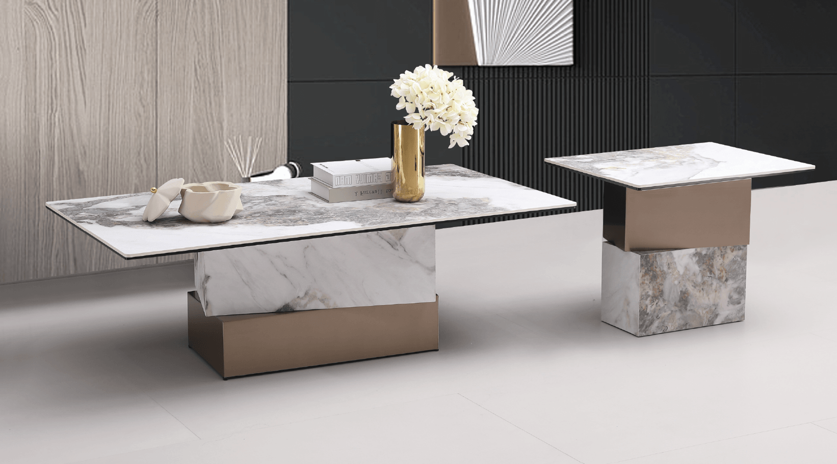 Tasma Marble Brass — Coffee Table | Gateway Furniture