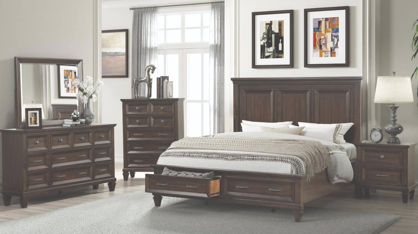 Hamilton Walnut — Bed Set | Gateway Furniture