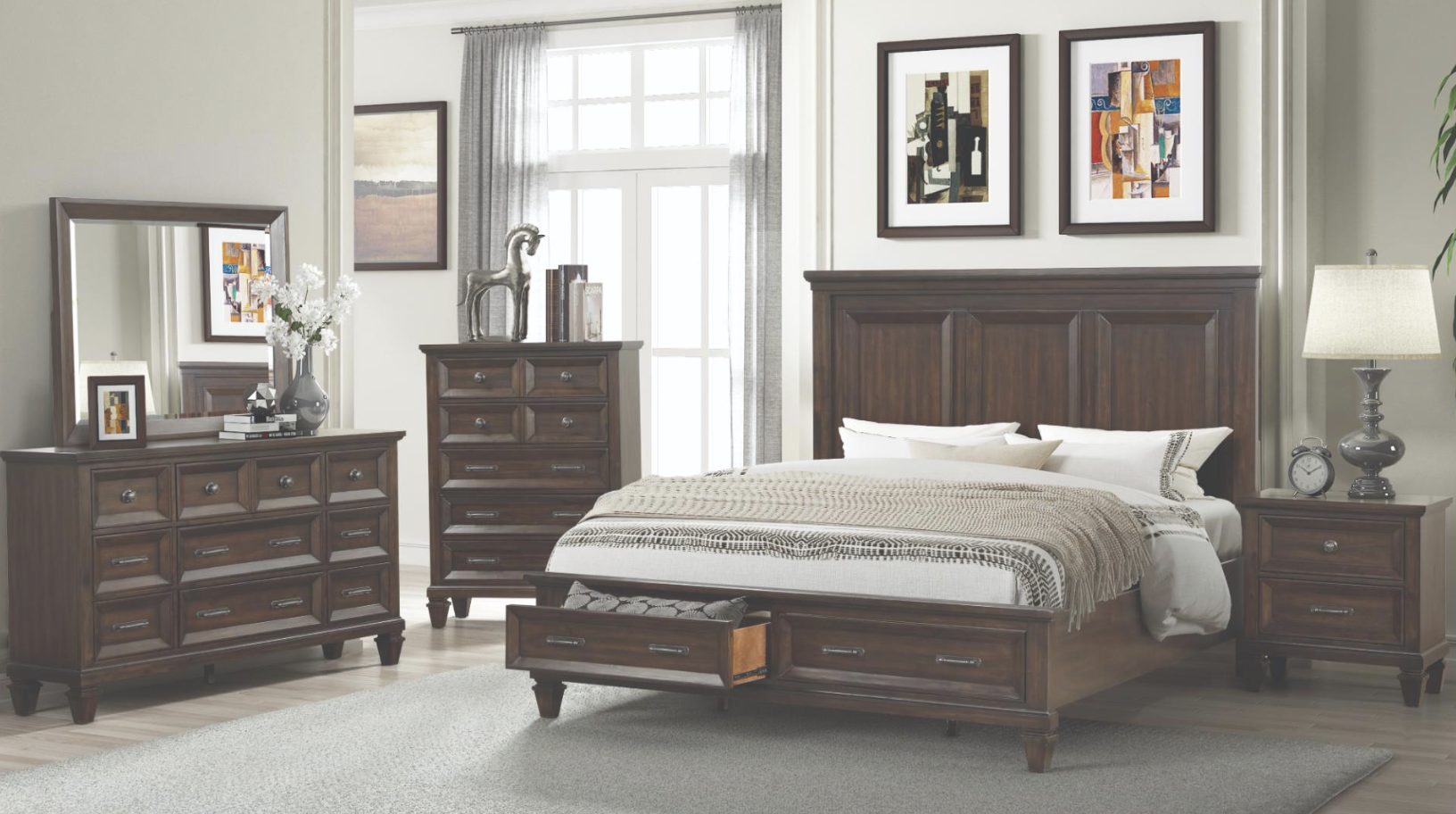 Hamilton Walnut — Bed Set | Gateway Furniture