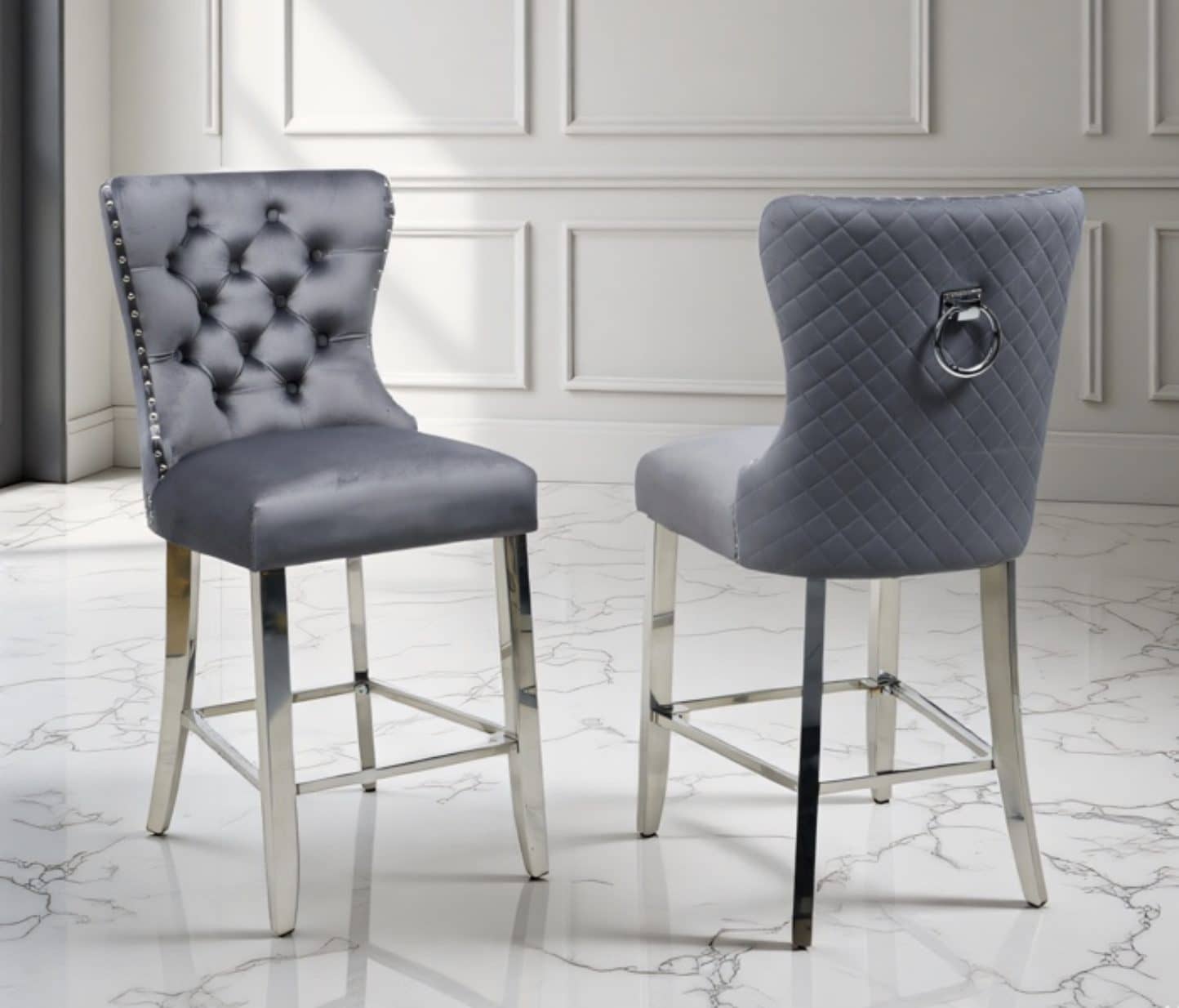 Erin Silver Legs - Dark Grey — Dining Chair | Gateway Furniture