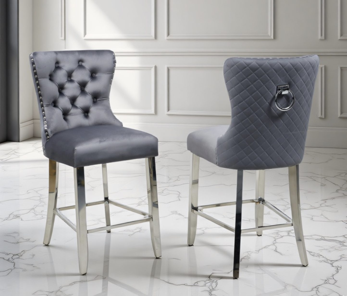 Erin Silver Legs - Dark Grey — Dining Chair | Gateway Furniture