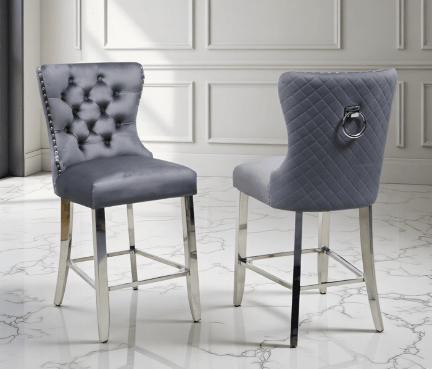 Erin Silver Legs - Dark Grey — Dining Chair | Gateway Furniture