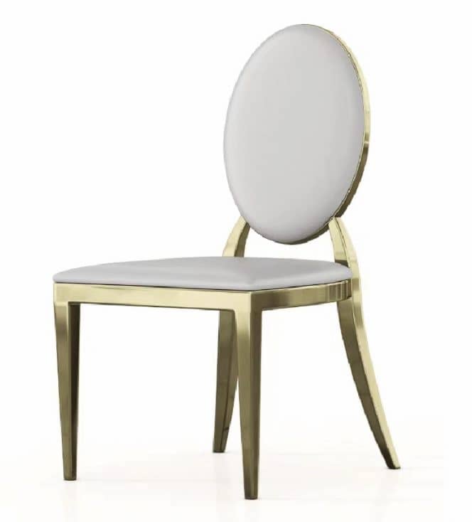 Eshter Gold Legs - Pu Cream — Dining Chair | Gateway Furniture