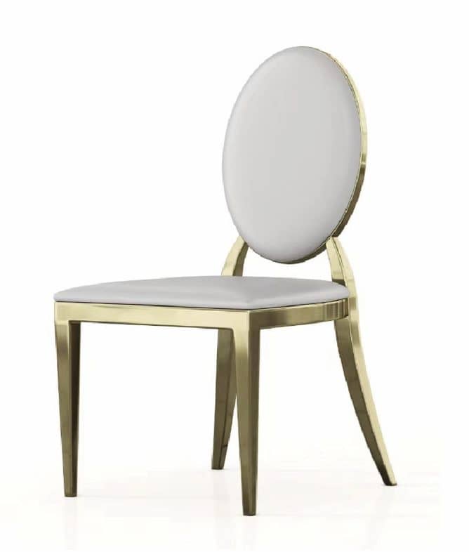 Esther Gold Legs - Pu Grey — Dining Chair | Gateway Furniture