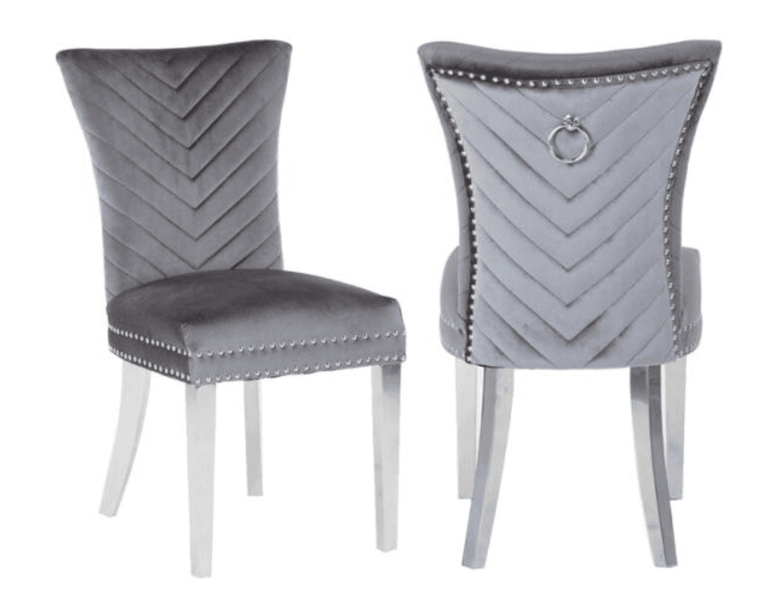 Eva Silver Legs - Light Grey — Dining Chair | Gateway Furniture