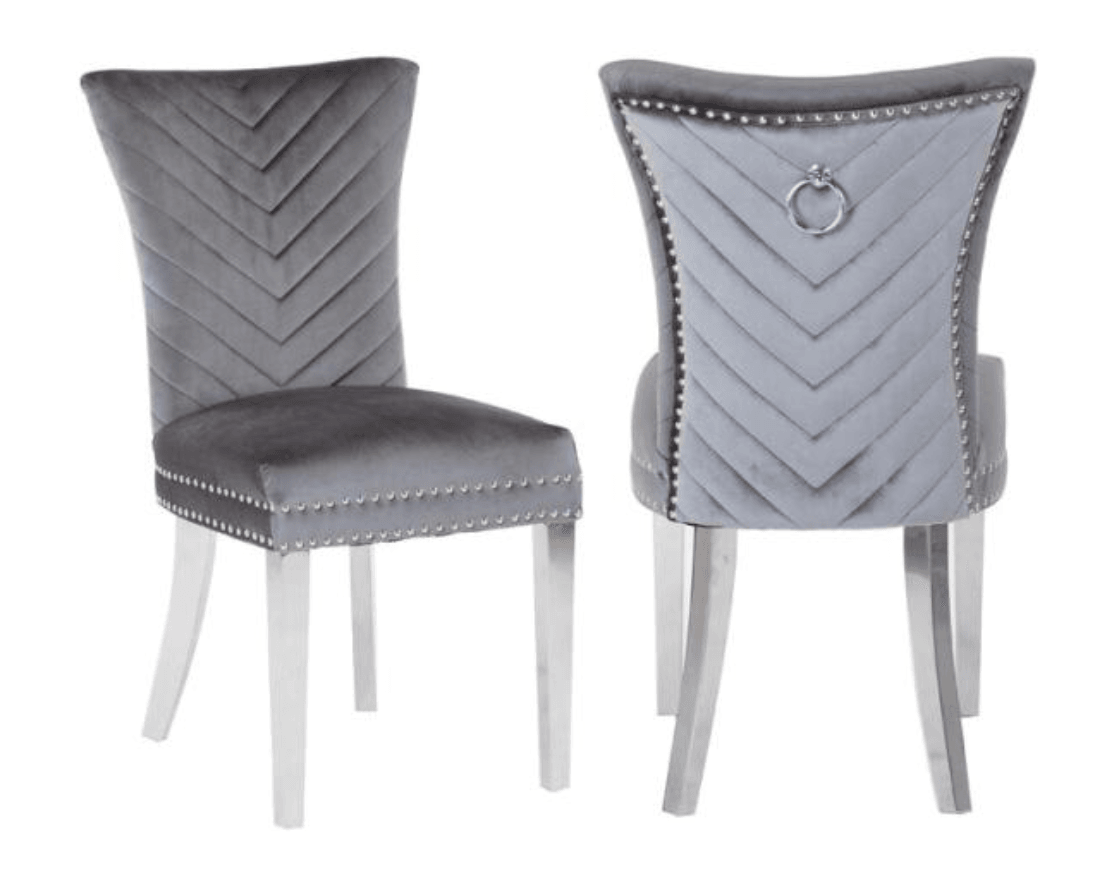 Eva Silver Legs - Light Grey — Dining Chair | Gateway Furniture
