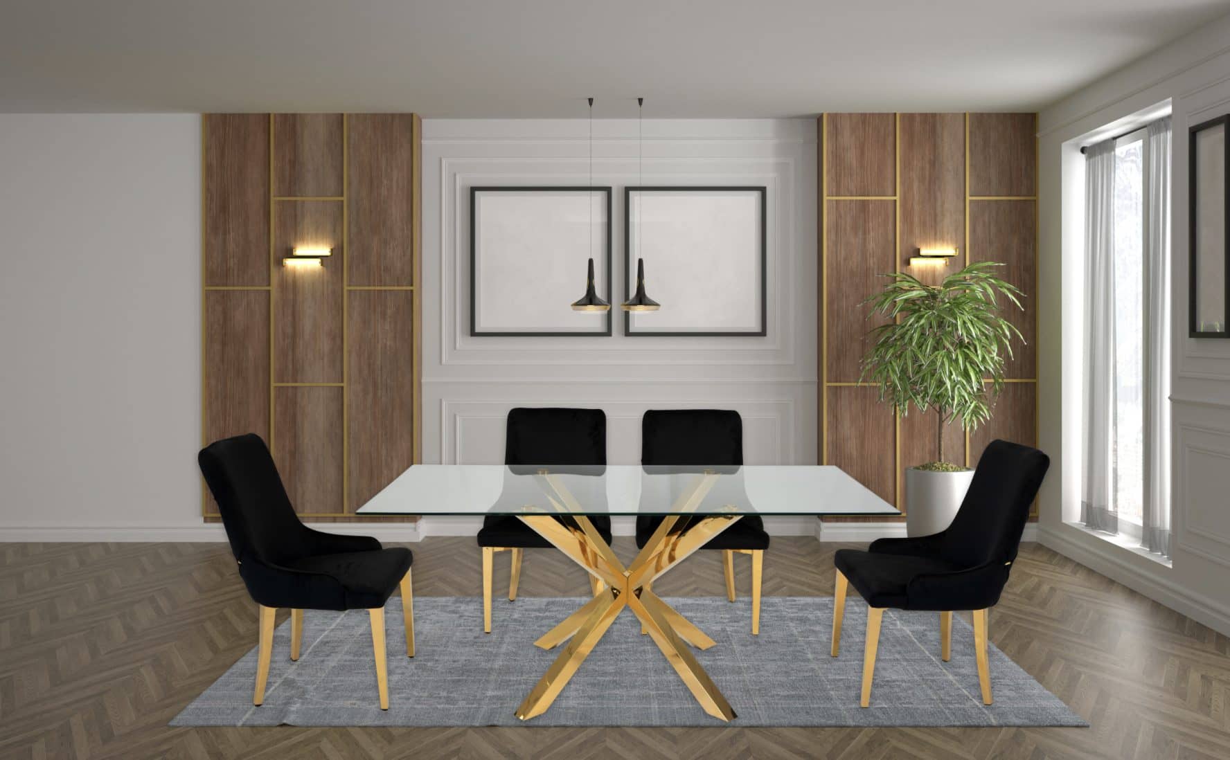 Lorenzo & Bianca Luxurious Dining Set (c) — Dining Table | Gateway Furniture