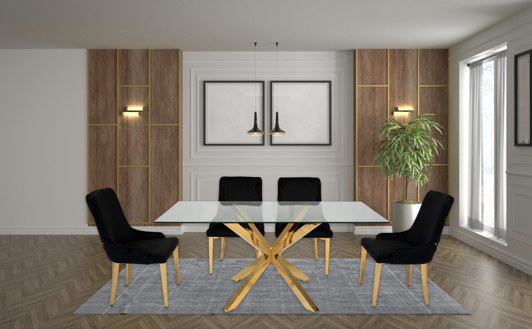 Lorenzo & Bianca Luxurious Dining Set (c) — Dining Table | Gateway Furniture