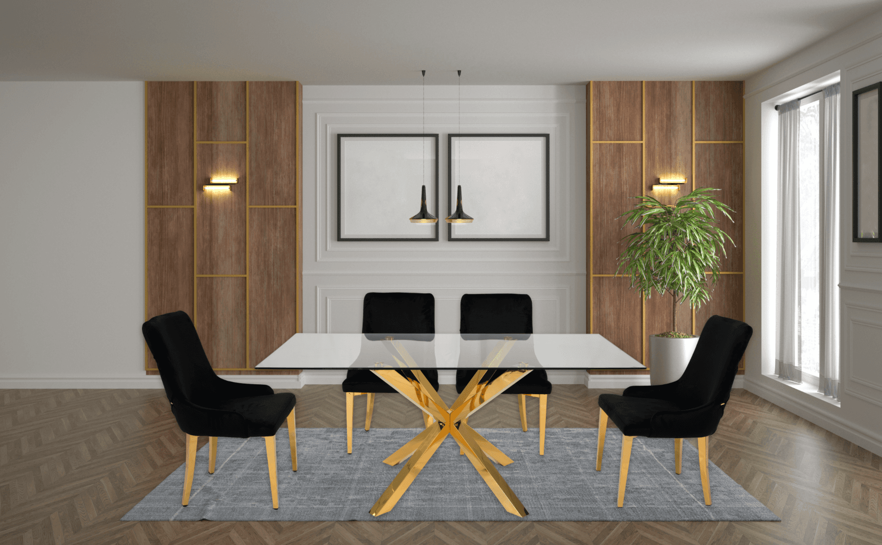 Lorenzo & Bianca Luxurious Dining Set (c) — Dining Table | Gateway Furniture