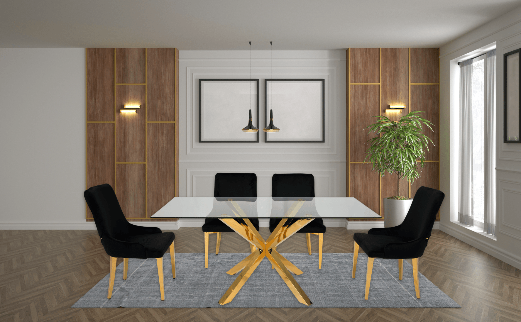Lorenzo & Bianca Luxurious Dining Set (c) — Dining Table | Gateway Furniture