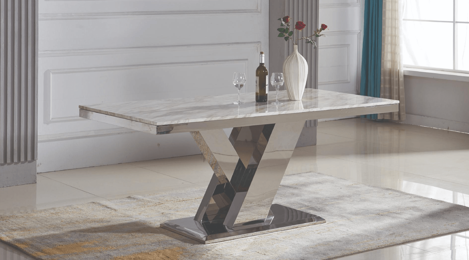 Maya Chrome - D146ot — Dining Table | Gateway Furniture