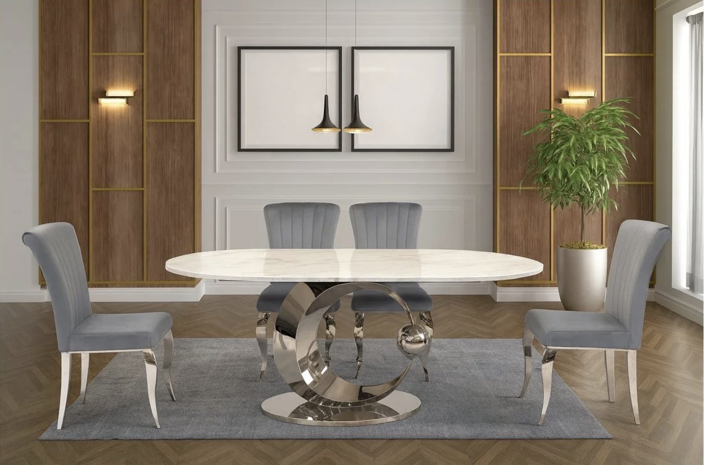 Moon & Lincoln Elegance Dining Set (c) — Dining Table | Gateway Furniture