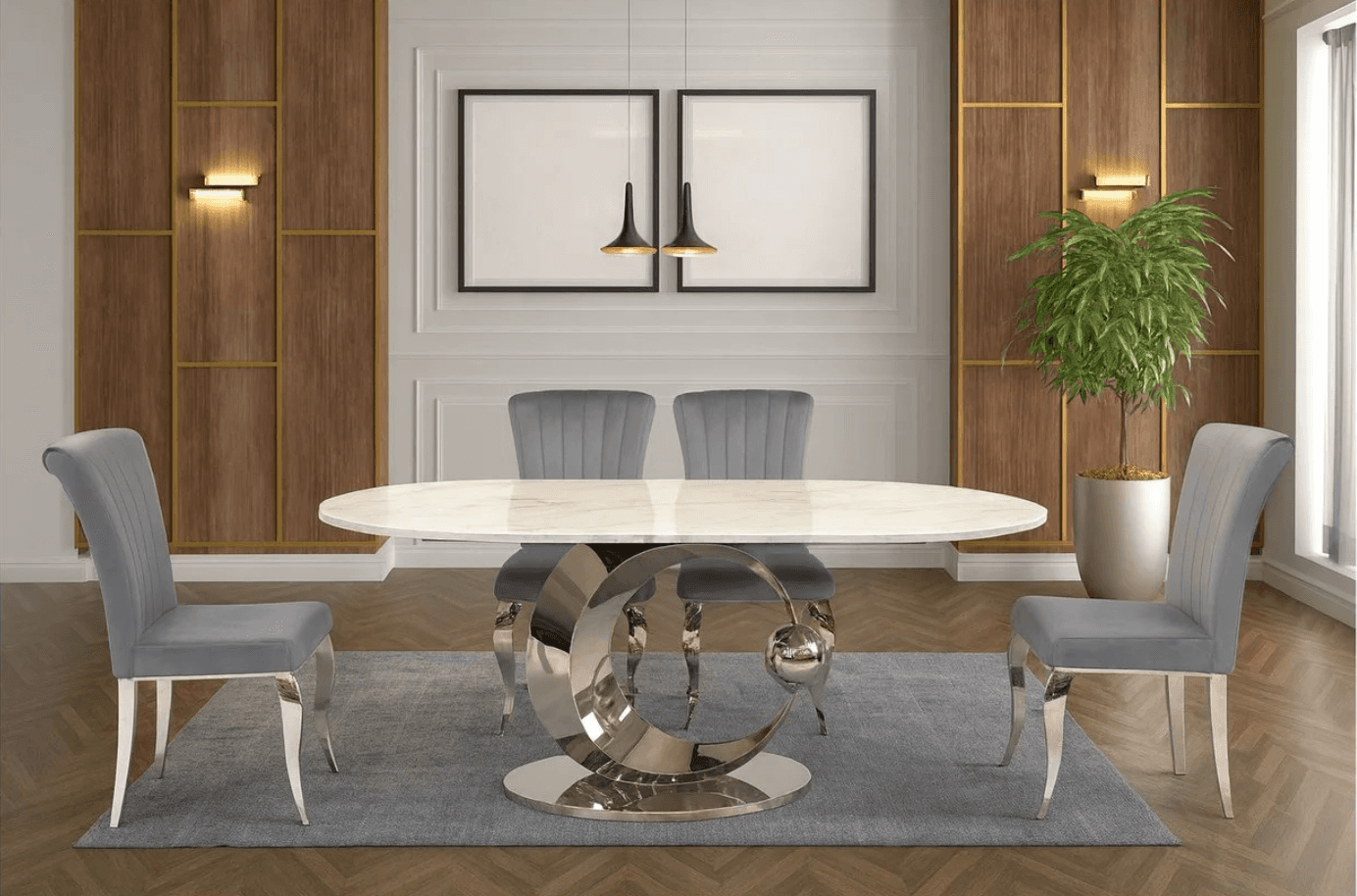 Moon & Lincoln Elegance Dining Set (c) — Dining Table | Gateway Furniture