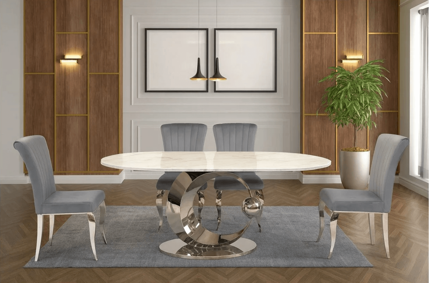 Moon & Lincoln Elegance Dining Set (c) — Dining Table | Gateway Furniture