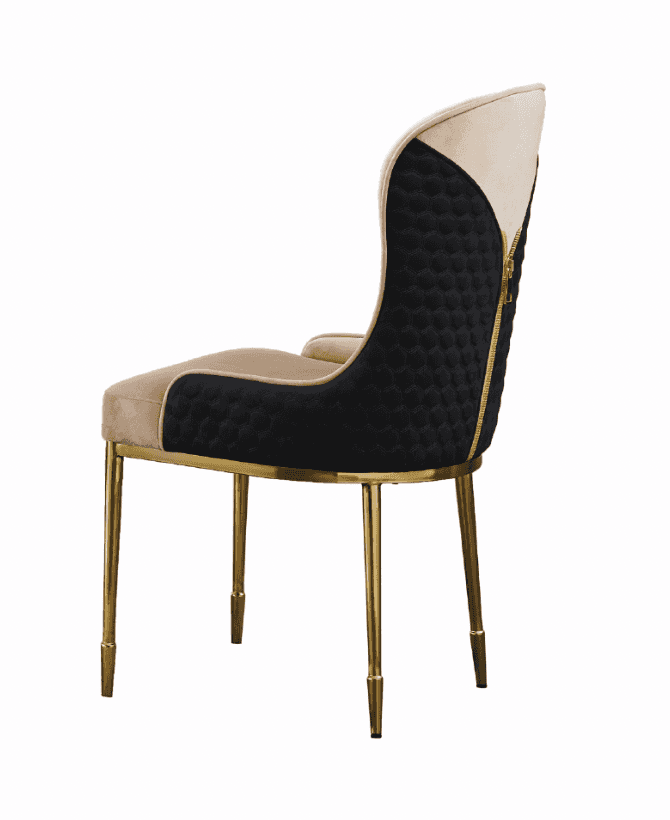 Norah Gold Legs - Black — Dining Chair | Gateway Furniture