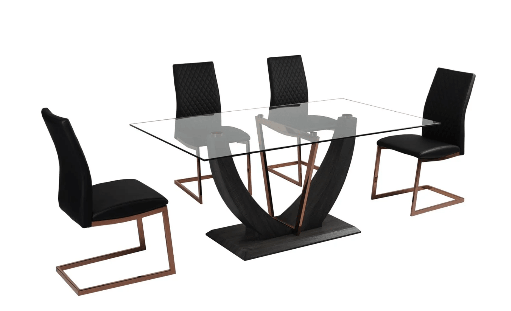 Norway & Askar Rose Gold Dining Set (c) — Dining Table | Gateway Furniture