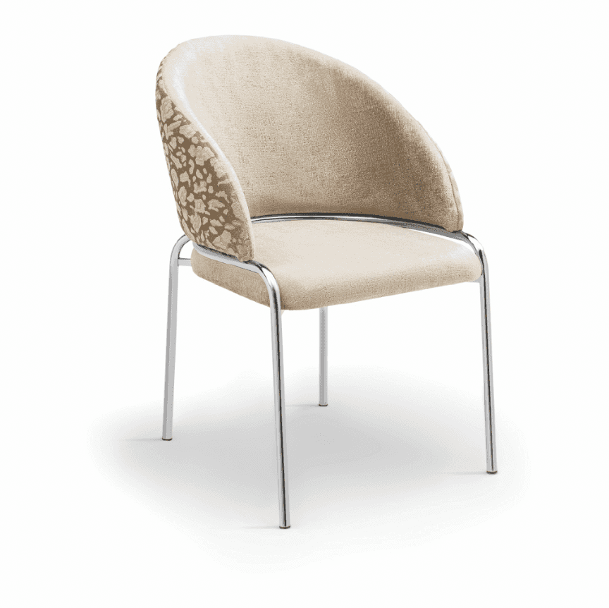 Onyx - Silver Legs - Beige — Dining Chair | Gateway Furniture