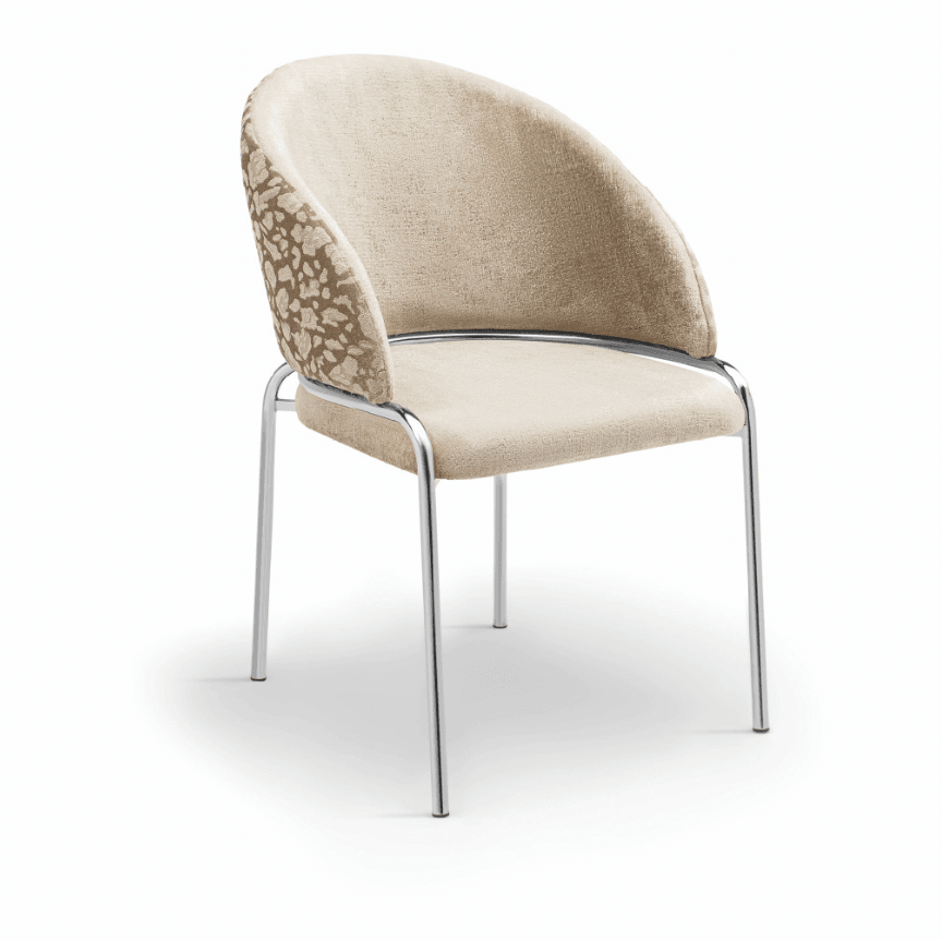 Onyx - Silver Legs - Beige — Dining Chair | Gateway Furniture