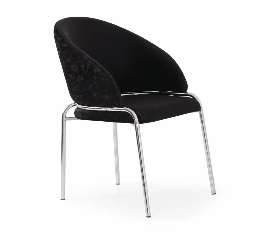 Onyx Silver Legs - Black — Dining Chair | Gateway Furniture
