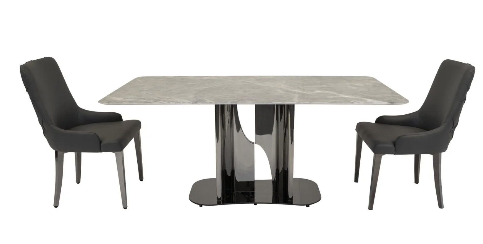 Osaka & Bianca Black-nickel Dining Set (c) — Dining Table | Gateway Furniture