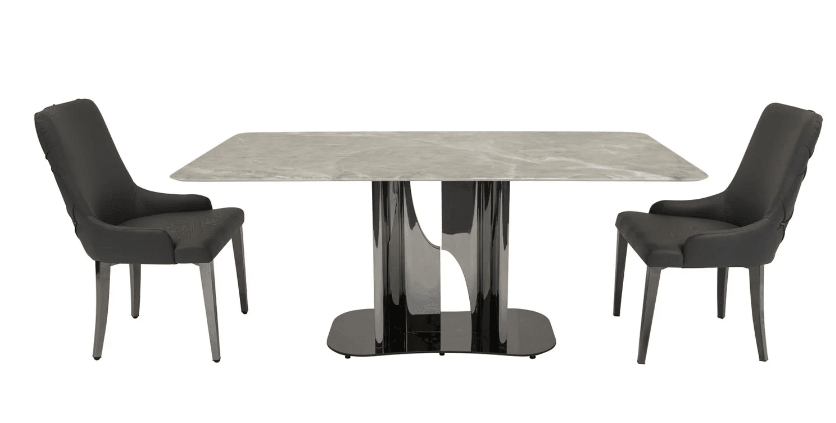 Osaka & Bianca Black-nickel Dining Set (c) — Dining Table | Gateway Furniture