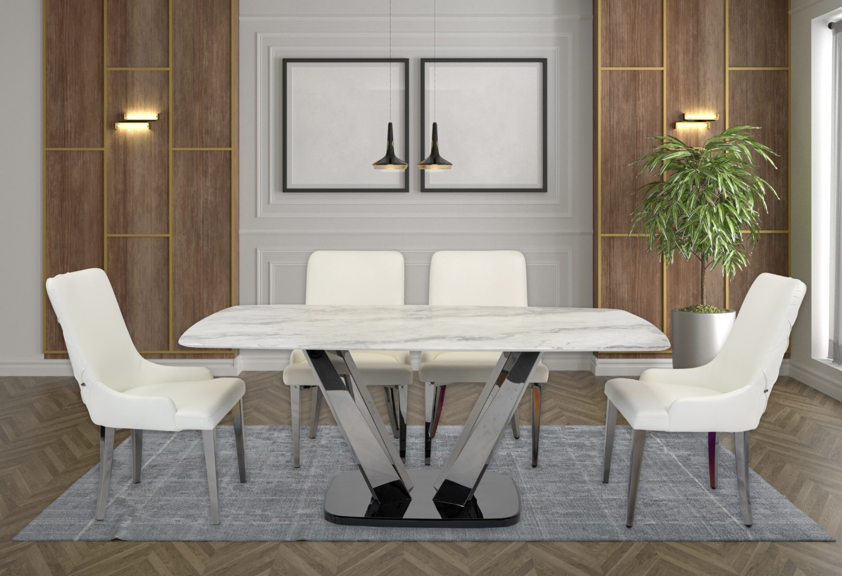 Prince & Bianca Luxe Dining Set (c) — Dining Table | Gateway Furniture