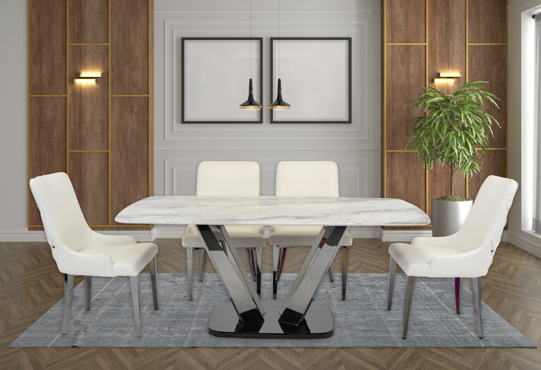 Prince & Bianca Luxe Dining Set (c) — Dining Table | Gateway Furniture