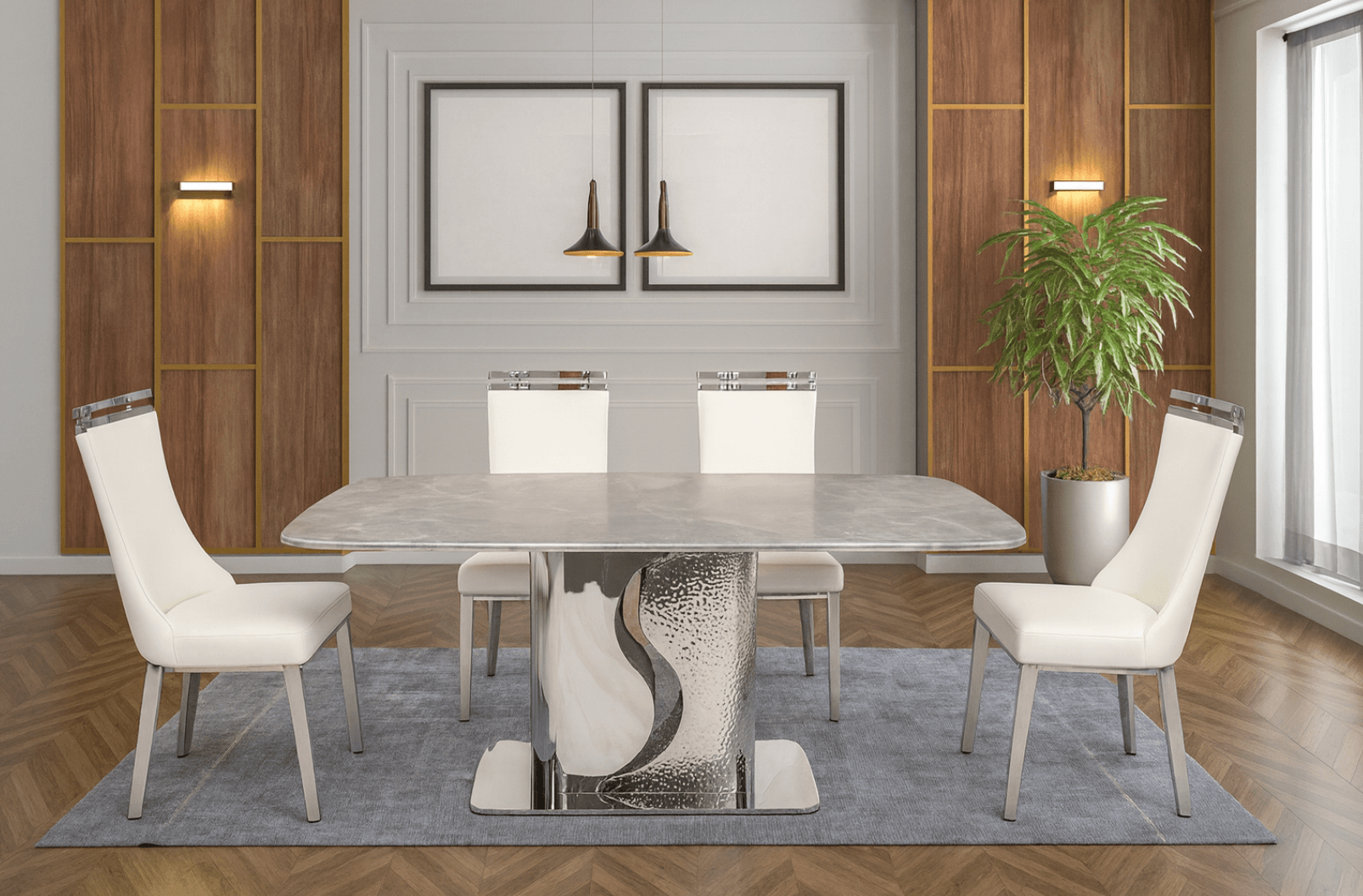 Rex & Capri Modern Dining Set (c) — Dining Table | Gateway Furniture