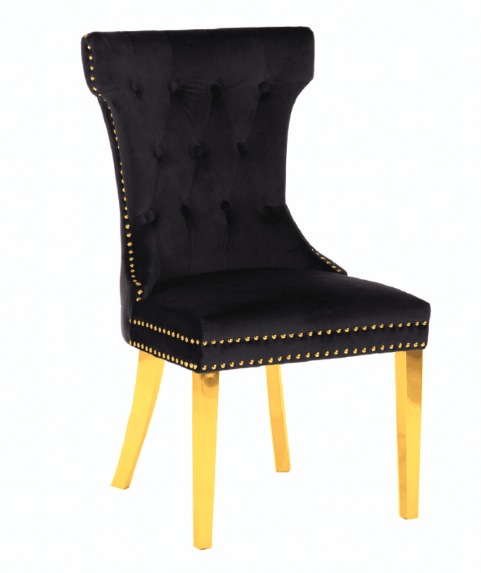 Rita Gold Legs - Black — Dining Chair | Gateway Furniture