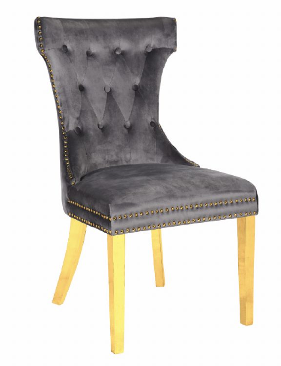 Rita Gold Legs - Dark Grey — Dining Chair | Gateway Furniture