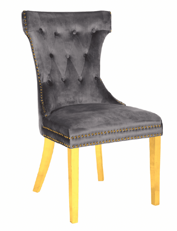 Rita Gold Legs - Dark Grey — Dining Chair | Gateway Furniture