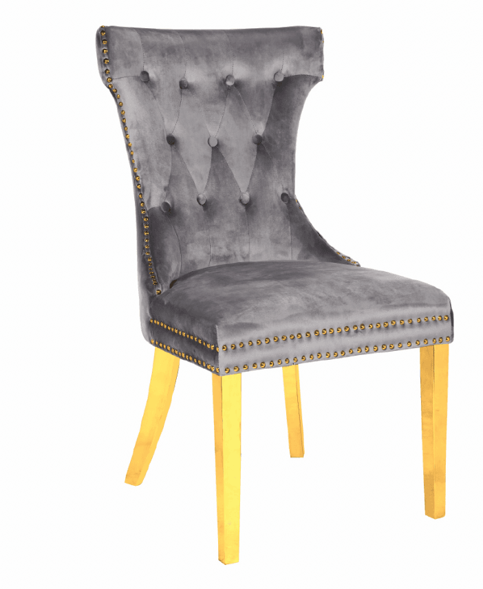 Rita Gold Legs - Light Grey — Dining Chair | Gateway Furniture
