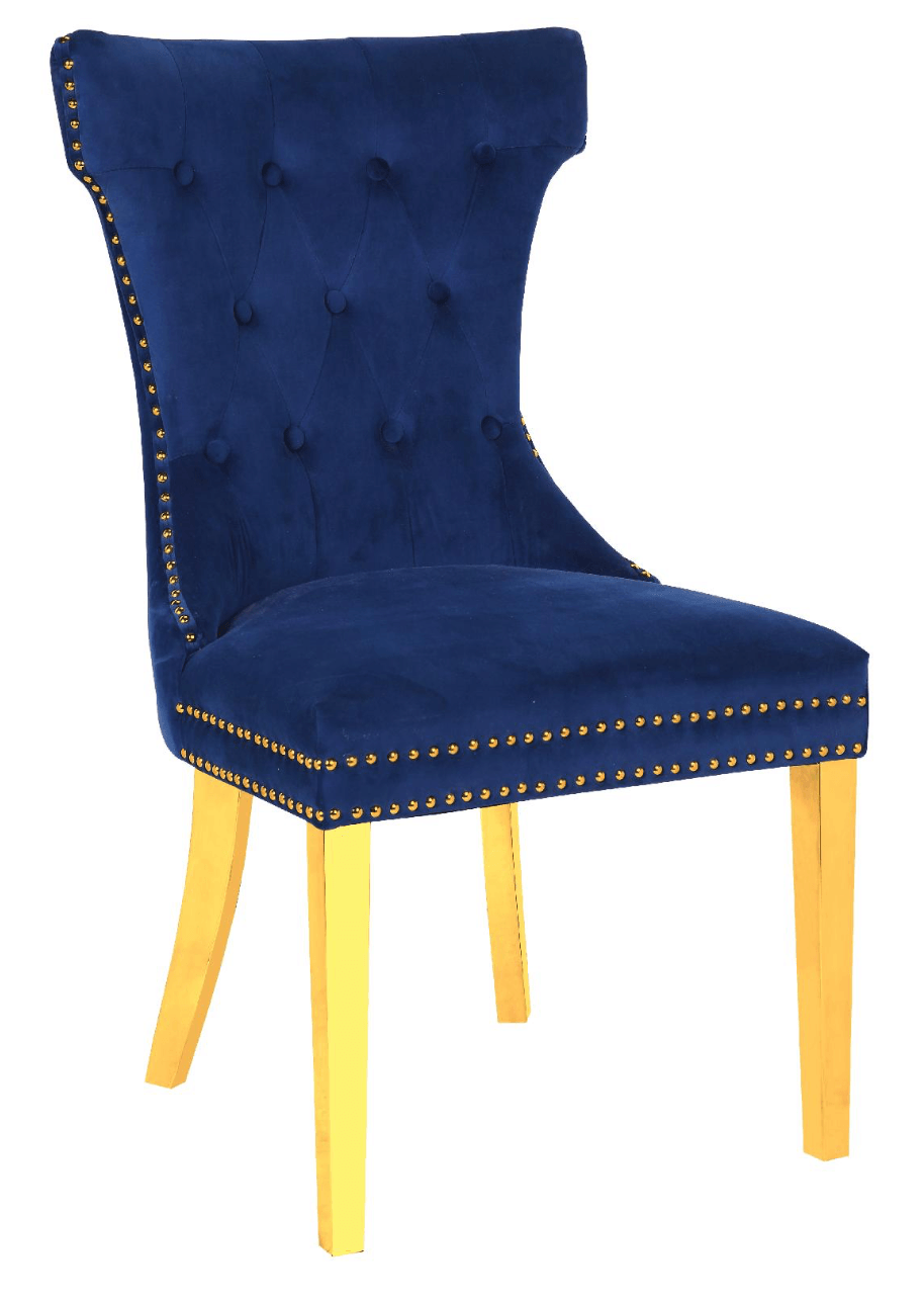 Rita Gold Legs - Navy — Dining Chair | Gateway Furniture