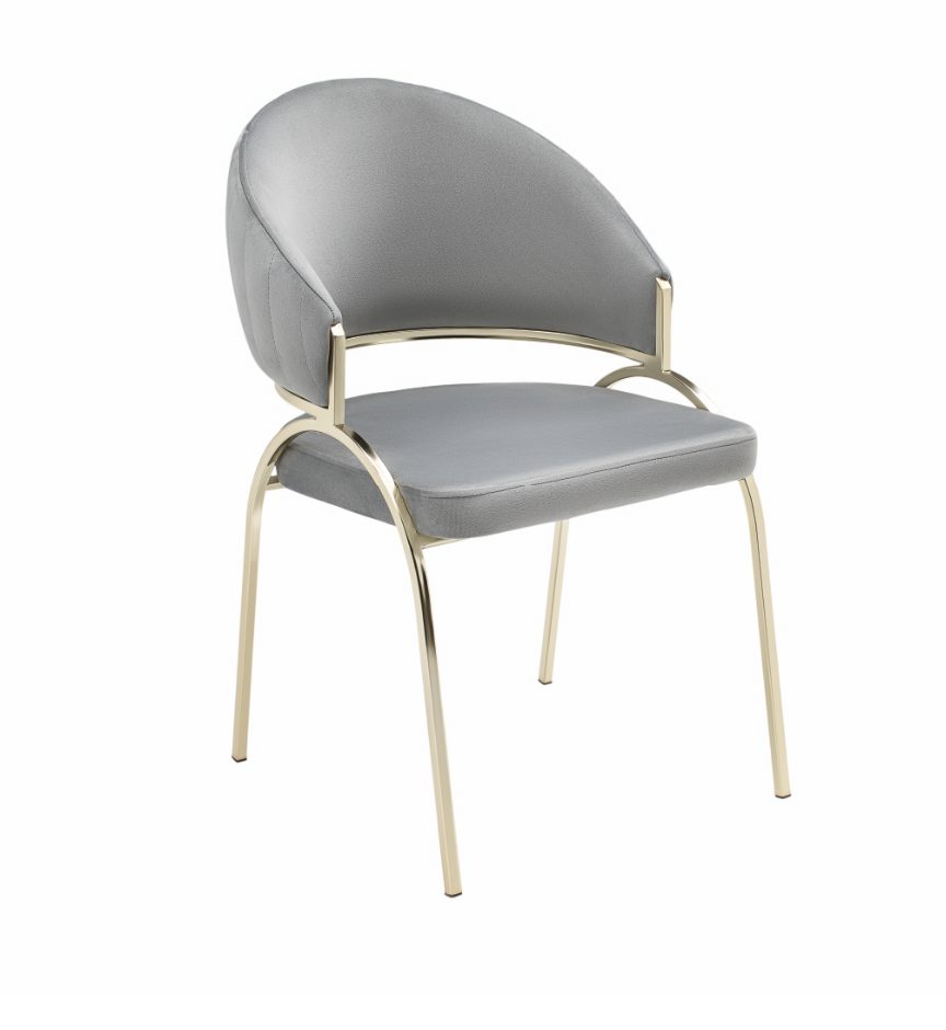 Ruby Gold Legs - Grey — Dining Chair | Gateway Furniture