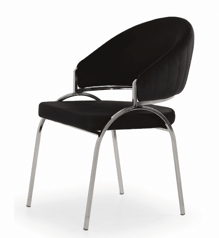 Ruby Silver Legs - Black — Dining Chair | Gateway Furniture
