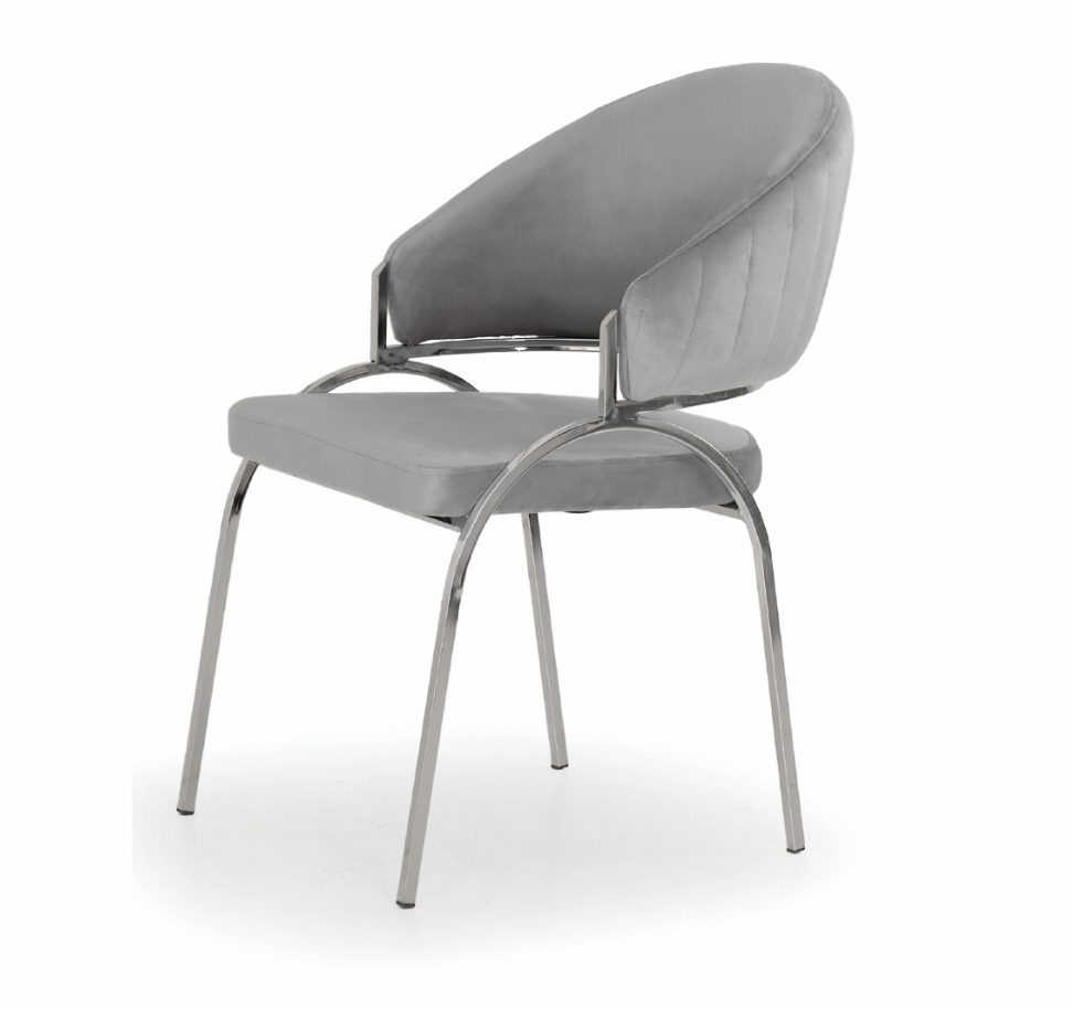 Ruby Silver Legs - Grey — Dining Chair | Gateway Furniture