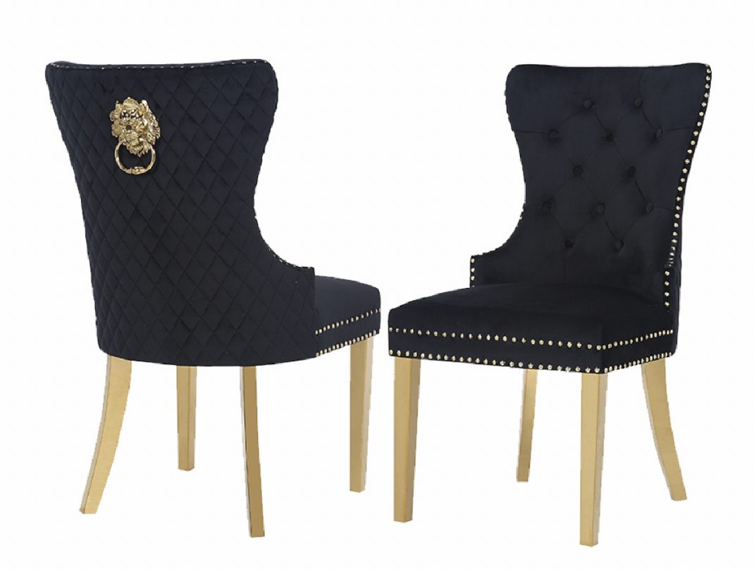 Simba Gold Legs - Black — Dining Chair | Gateway Furniture
