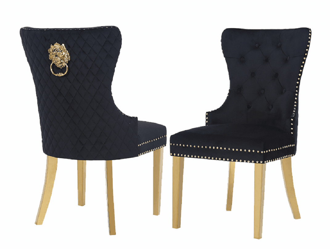Simba Gold Legs - Black — Dining Chair | Gateway Furniture