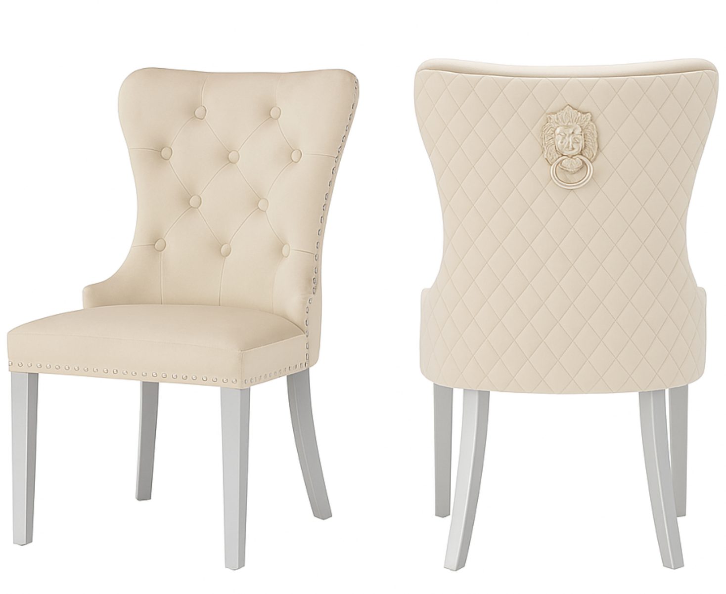 Simba Silver Legs - Beige — Dining Chair | Gateway Furniture