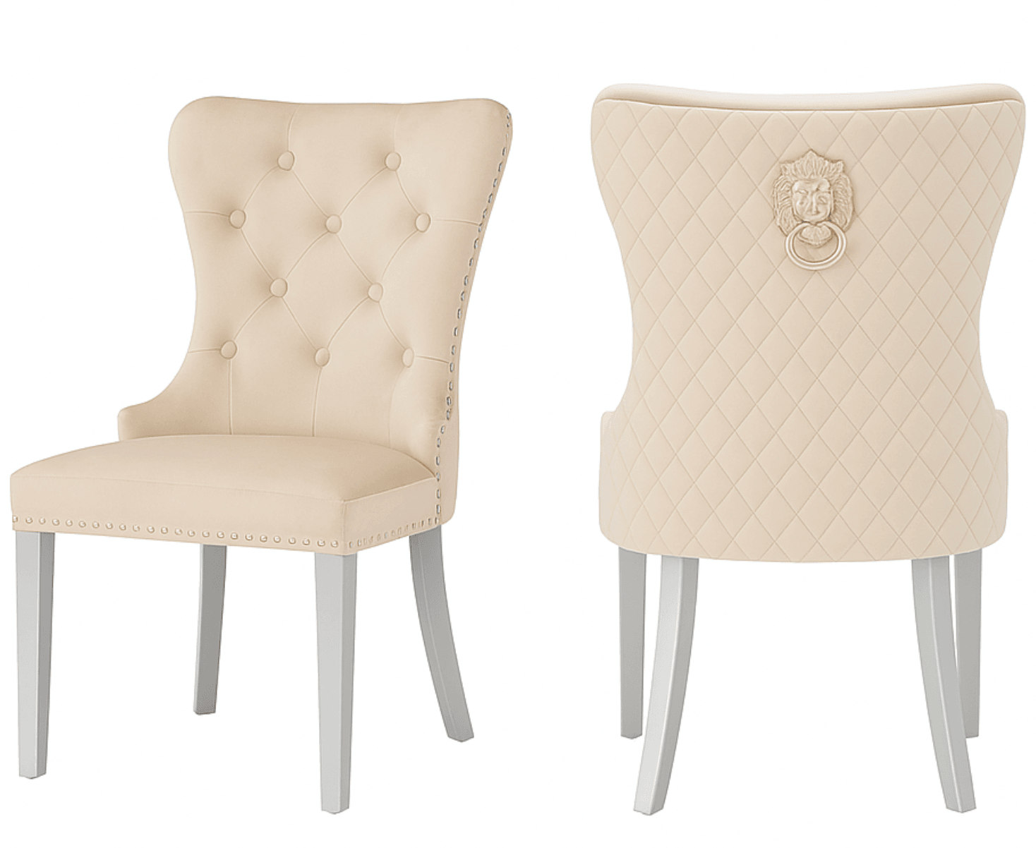 Simba Silver Legs - Beige — Dining Chair | Gateway Furniture