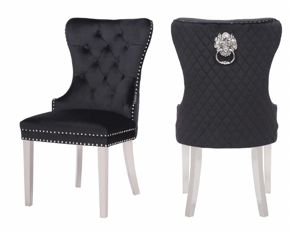 Simba Silver Legs - Black — Dining Chair | Gateway Furniture