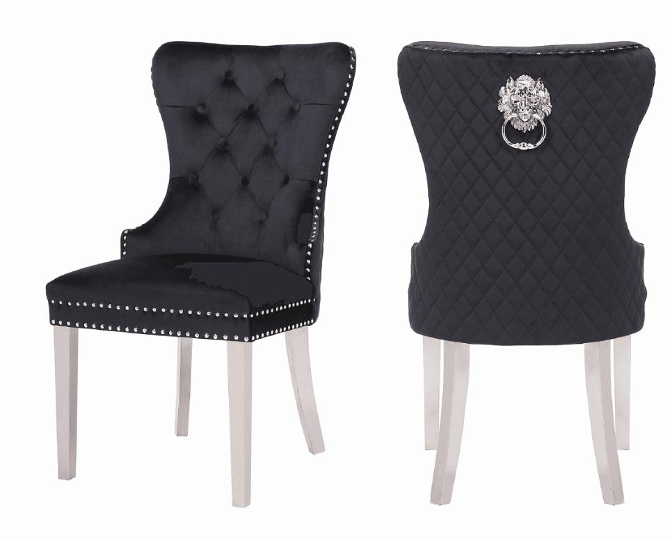 Simba Silver Legs - Black — Dining Chair | Gateway Furniture