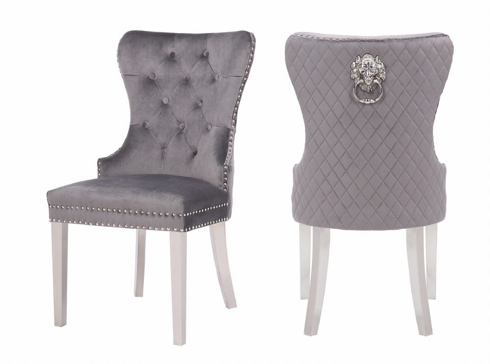 Simba Silver Legs - Dark Grey — Dining Chair | Gateway Furniture