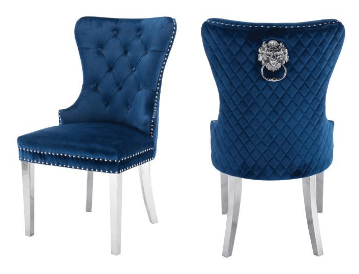 Simba Silver Legs - Navy — Dining Chair | Gateway Furniture